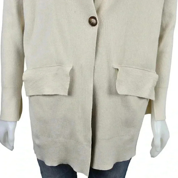 Free People Sarah Sweater Blazer Cream Single Button Size  Small - Picture 6 of 12